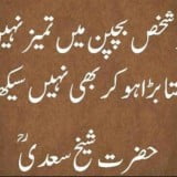 shaikh saadi learning quotes in urdu