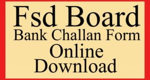 fsd board bank fee challan form