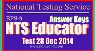 ESE entry test 28 dec answer key