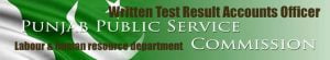 PPSC lahore accounts officer jobs test result