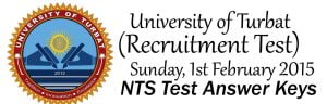 Turbat University Balochistan NTS test result
