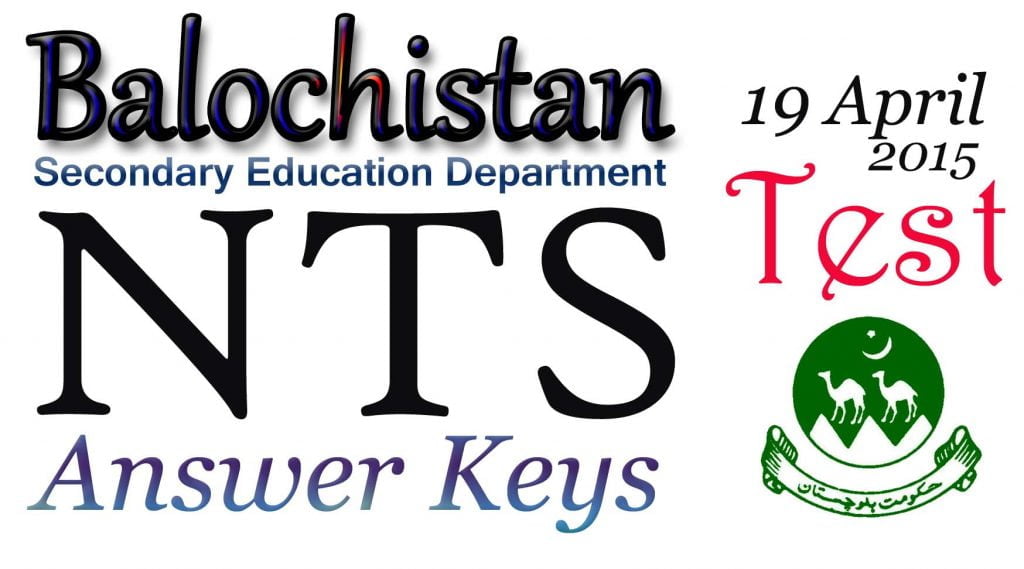 secondary education department NTS test answer key