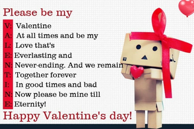 Valentine day text SMS 2016