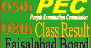 5 and 8 class result faisalabad