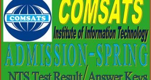 NTS Admission Test Comsats Answer Key
