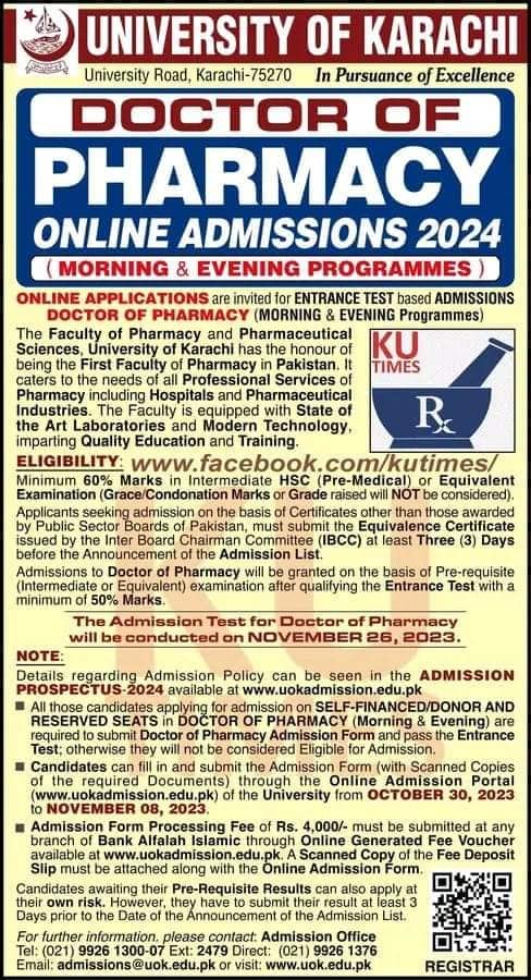 KU D Pharmacy Admission