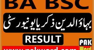 BA BSC Result BZU Multan