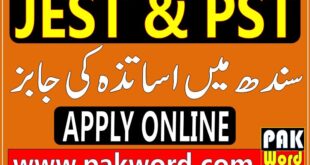 online apply jest and pst jobs sindh education department