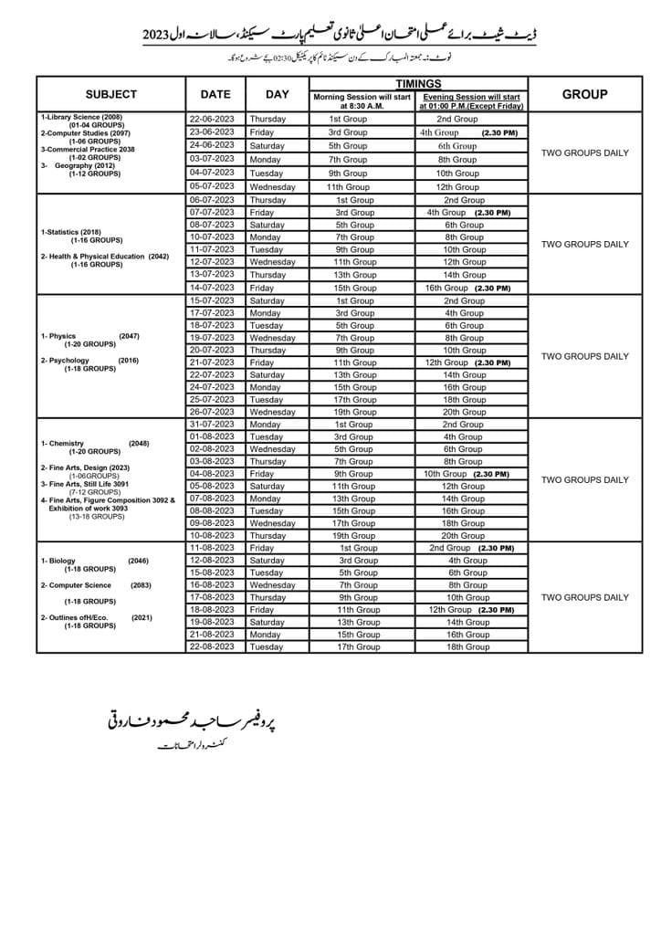 rawalpindi board intermediate practical date sheet