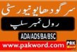 university of sargodha roll no slip annual exam