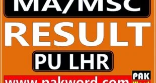 pu lahore ma msc result
