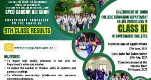 online apply 11 class admission sindh