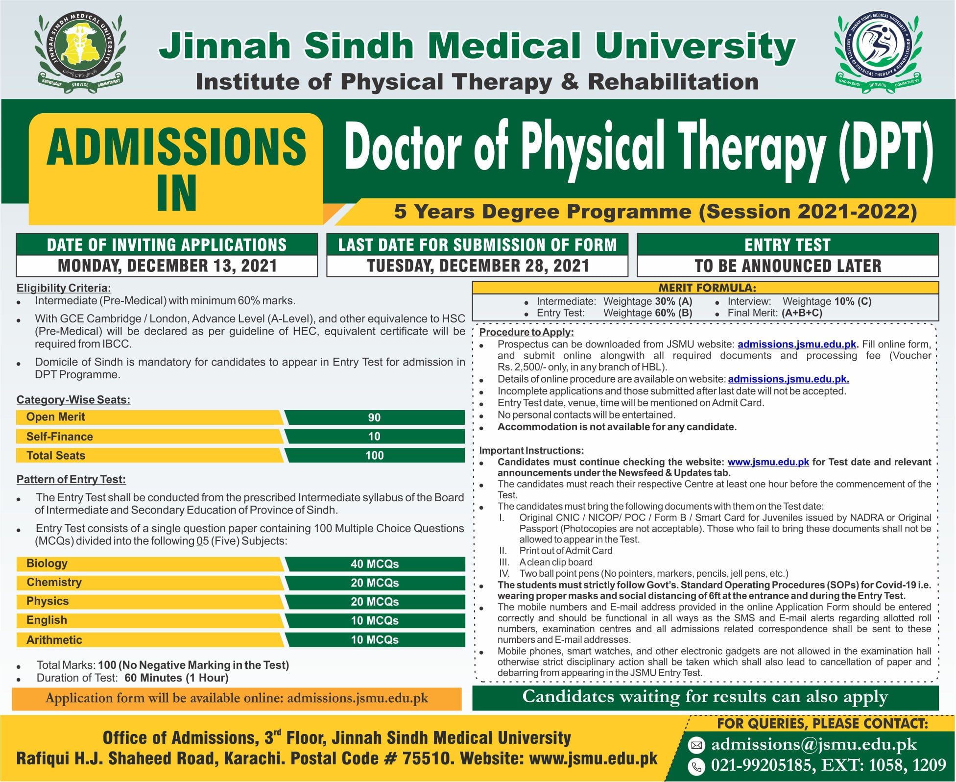 jsmu admission diploma in physical therapy apply online