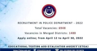 online apply constable jobs in police department kpk