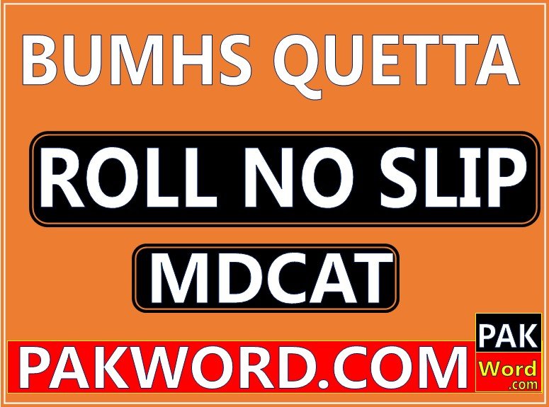 bolan university mdcat roll number slip