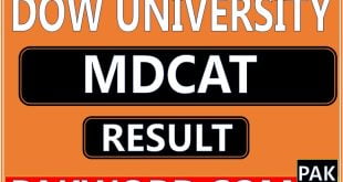 dow University result of mdcat entry test
