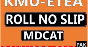 etea roll number slip of mdcat entry test