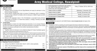 army medical college rawalpindi mbbs bds admission online apply