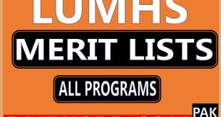 lumhs admission merit list bs nursing, dpt, d pharmacy