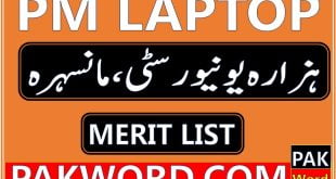 HU Prime Minister Laptop Merit list