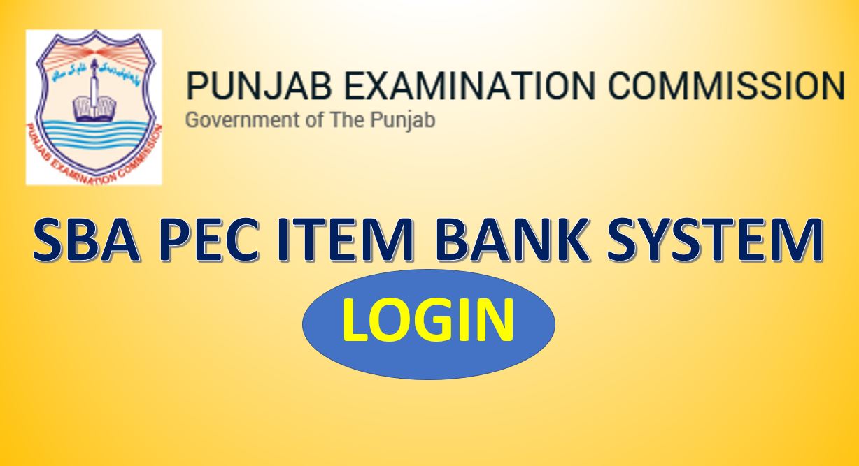 PEC Item Bank System Login Portal Make Account full method