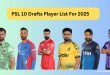 PSL 10 Drafts Player List