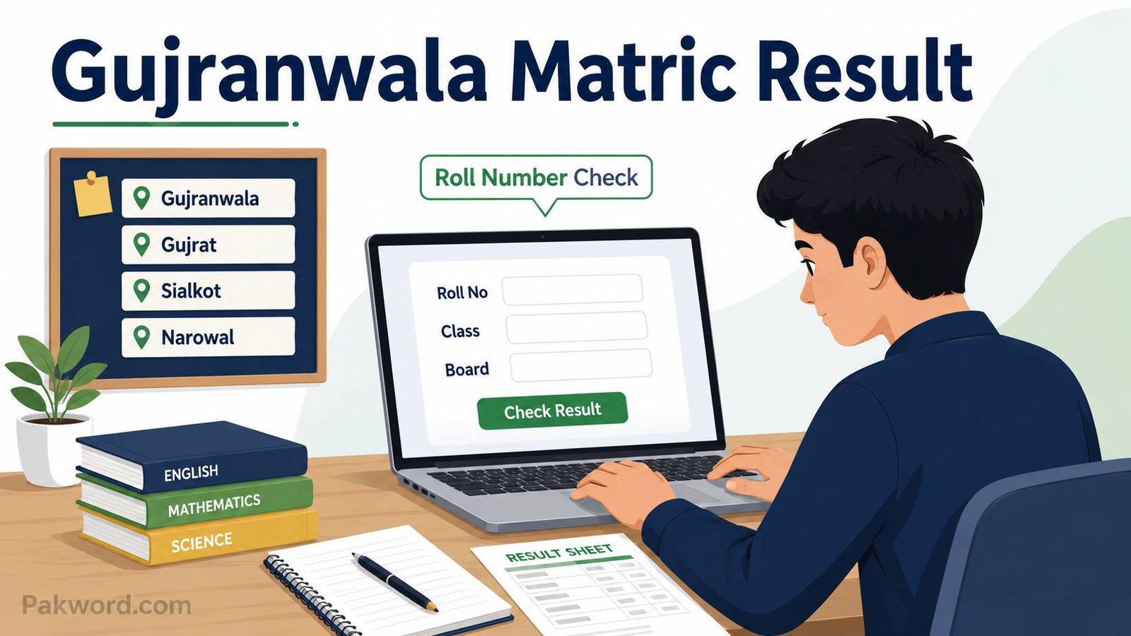 BISE Gujranwala matric result roll number check