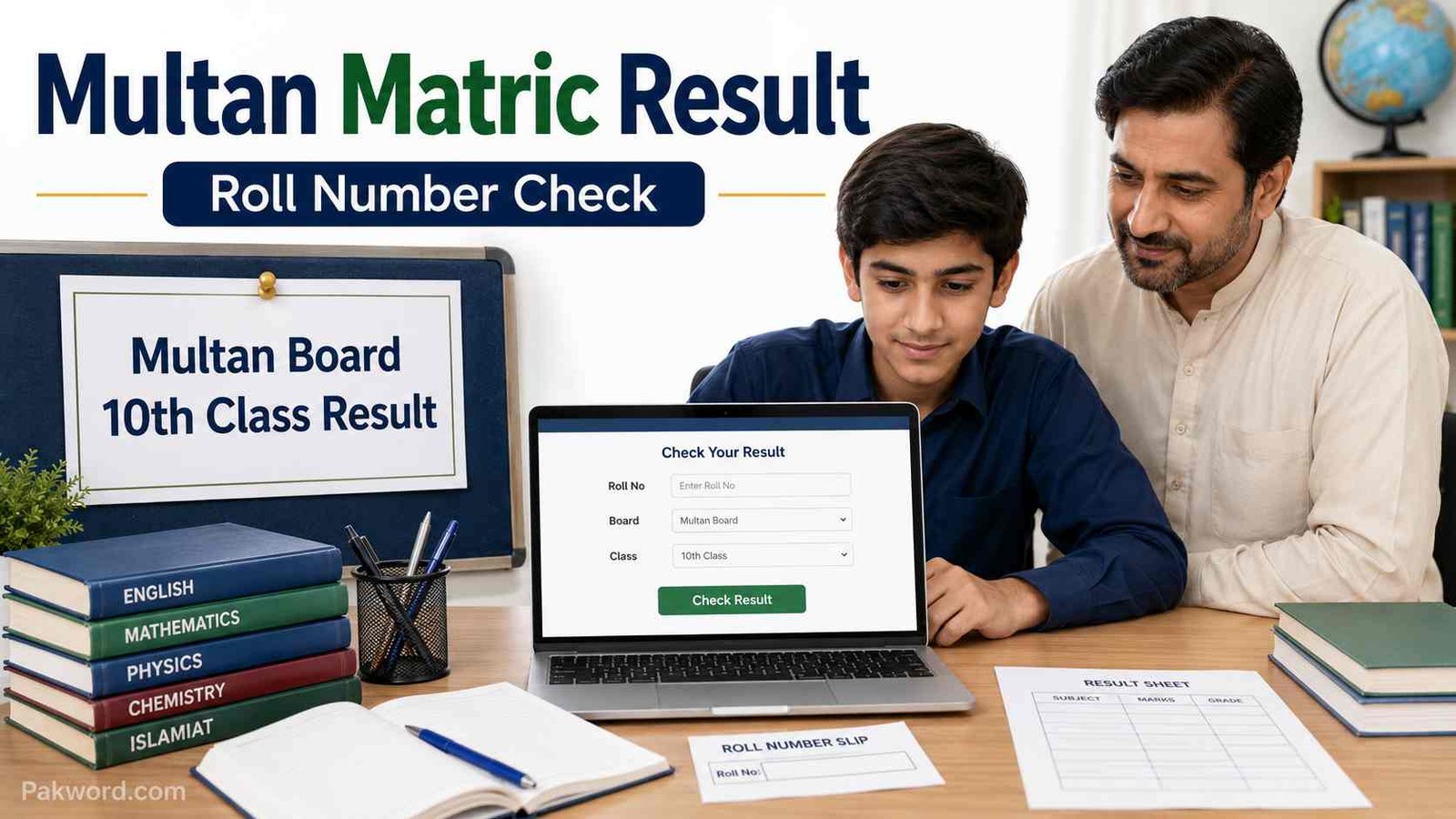 Student checking BISE Multan matric 10th class result by roll number