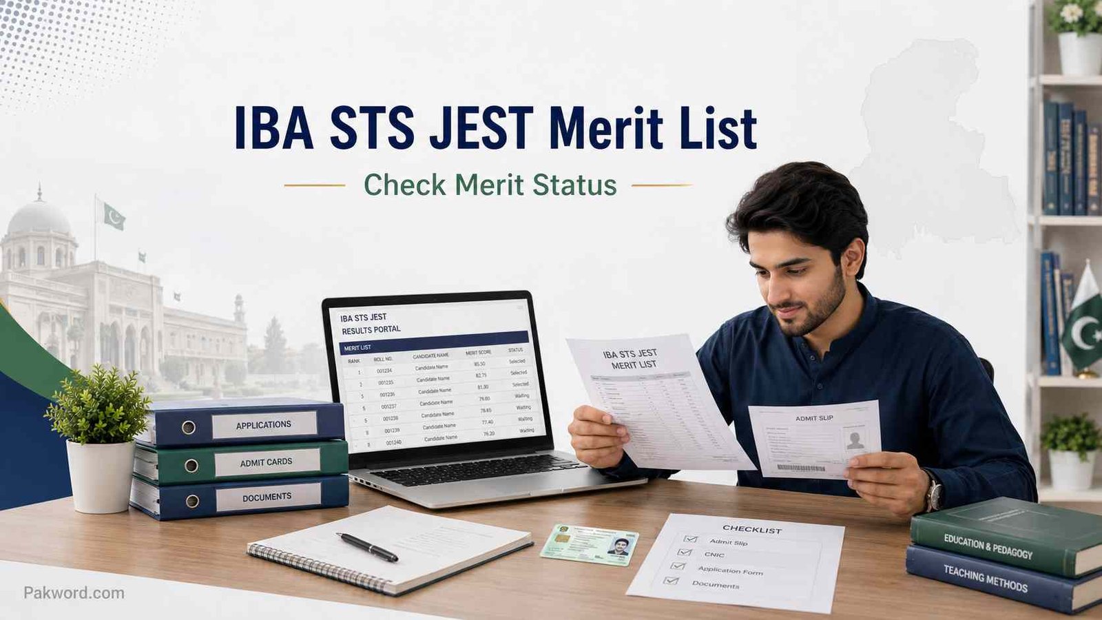 Pakistani candidate checking IBA STS JEST merit list