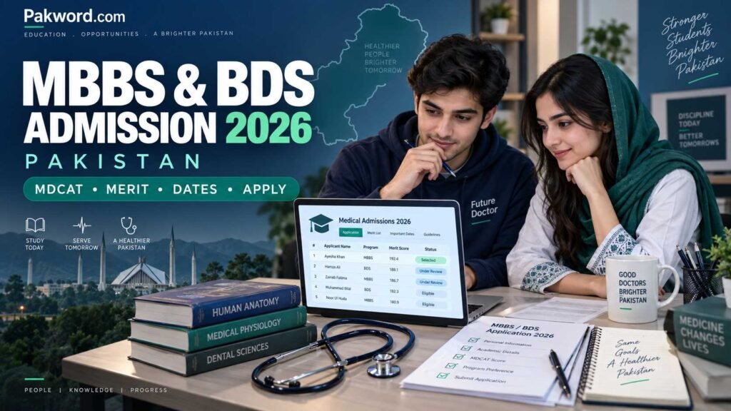 Pakistani students checking MBBS and BDS admission 2026 information