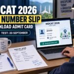 Student checking MDCAT 2026 roll number slip online