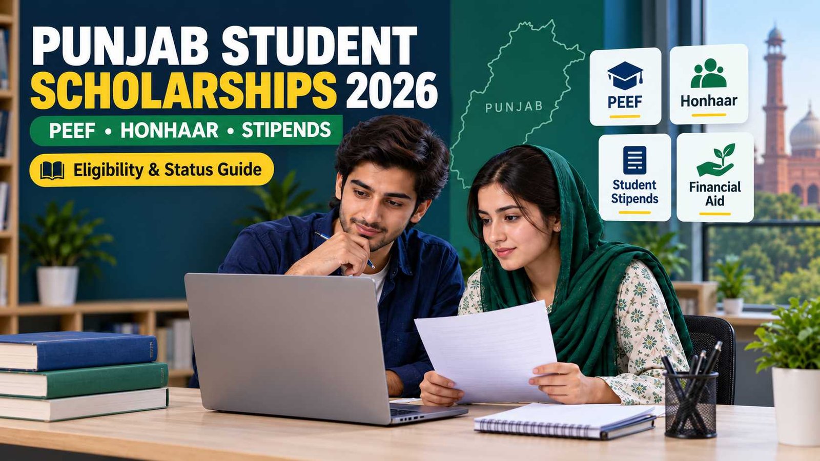 Pakistani students reviewing Punjab scholarship and stipend programs for 2026
